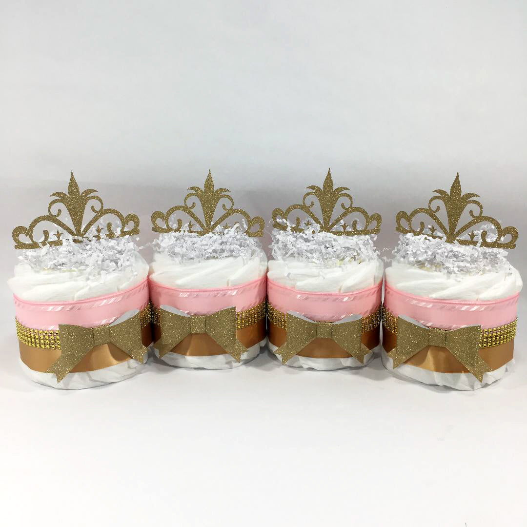 Pink & Gold Royal Princess Mini Diaper Cake Set