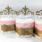 Little Princess Mini Diaper Cake Centerpieces, Pink, Gold