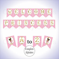 Pink & Gold Little Princess Alphabet Banner, Afro
