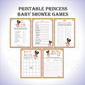 Pink and Gold Little Princess Baby Shower Games