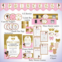 Pink and Gold Little Princess Baby Shower Decoration Pack

