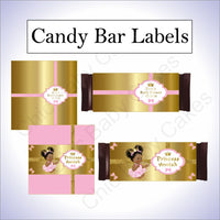 Pink and Gold Little Princess Baby Shower Candy Bar Wrappers
