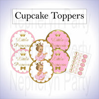 Pink & Gold Princess Cupcake Toppers, Blonde
