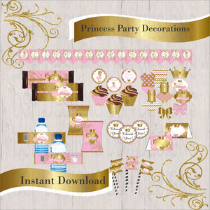 Pink & Gold Princess Decorations, Blonde