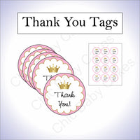 Pink and Gold Little Princess Baby Shower Thank You Tags

