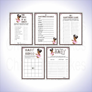 Brown and Silver Little Princess Baby Shower Games