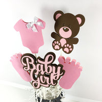 Baby Bear Girl Centerpiece Sticks