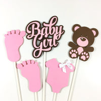 Baby Bear Girl Centerpiece Sticks