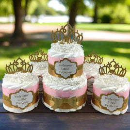 Pink and Gold Little Princess Diaper Cake Set