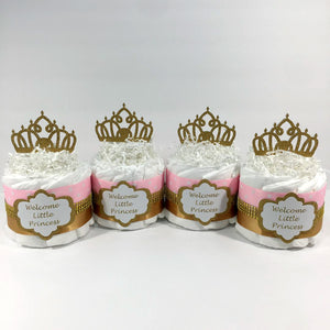 Welcome Little Princess Diaper Cake Set - Pink, Gold