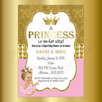 Pink & Gold Little Princess Baby Shower Invitation, Blonde