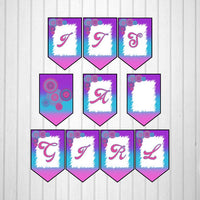 Pink, Blue, & Purple Girl Baby Shower Banner