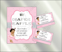 Pink & Silver Little Princess Diaper Raffle Set, Brown
