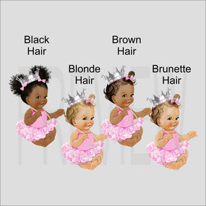 Princess Baby Shower Decorations - Pink, Brown, Silver