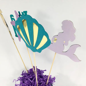 Pregnant Mermaid Baby Shower Centerpiece Sticks