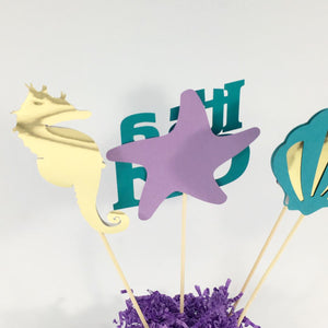 Pregnant Mermaid Baby Shower Centerpiece Sticks