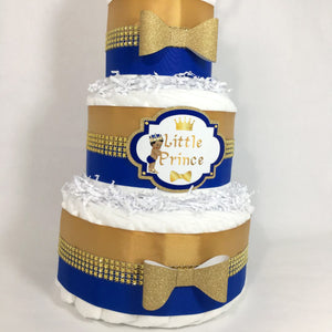 Prince Diaper Cake Centerpiece - Royal Blue, Gold