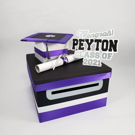 Purple, Black, Silver Class of 2021 Card Box