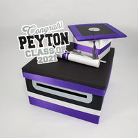 Purple, Black, Silver Graduation Money Box