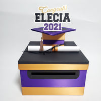 Purple, Black, Old Gold Graduation Money Box