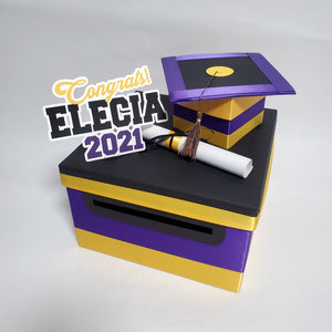 Purple, Black, Yellow Gold Class of 2021 Card Box