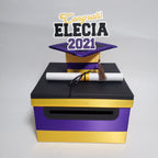 Purple, Black, Yellow Gold Graduation Money Box