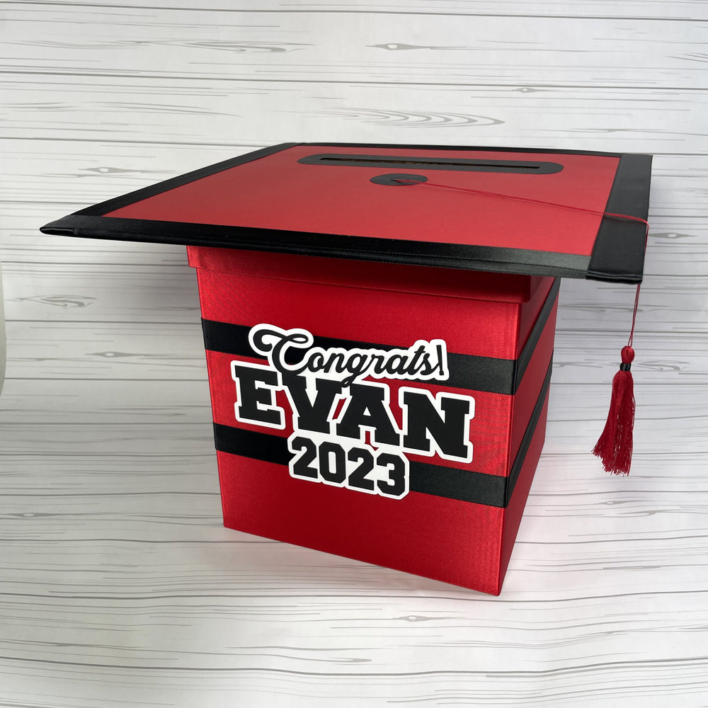 Red and Black Graduation Card Box