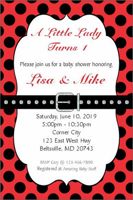 Little Ladybug 1st Birthday Party Invite