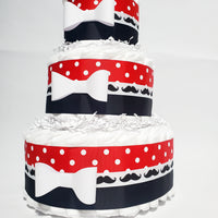 Little Man Diaper Cake Centerpieces - Red, Black
