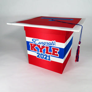 Blue & Red Class of 2021 Graduation Card Box