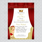 Red and Gold Little Prince Baby Shower Invite, Blonde