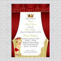 Red and Gold Little Prince Baby Shower Invite, Blonde
