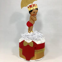 Little Prince Diaper Cake Centerpieces - Red, Gold