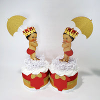 Red and Gold Little Prince Mini Diaper Cakes
