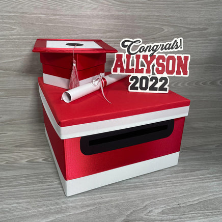 Red & White Graduation Card Box