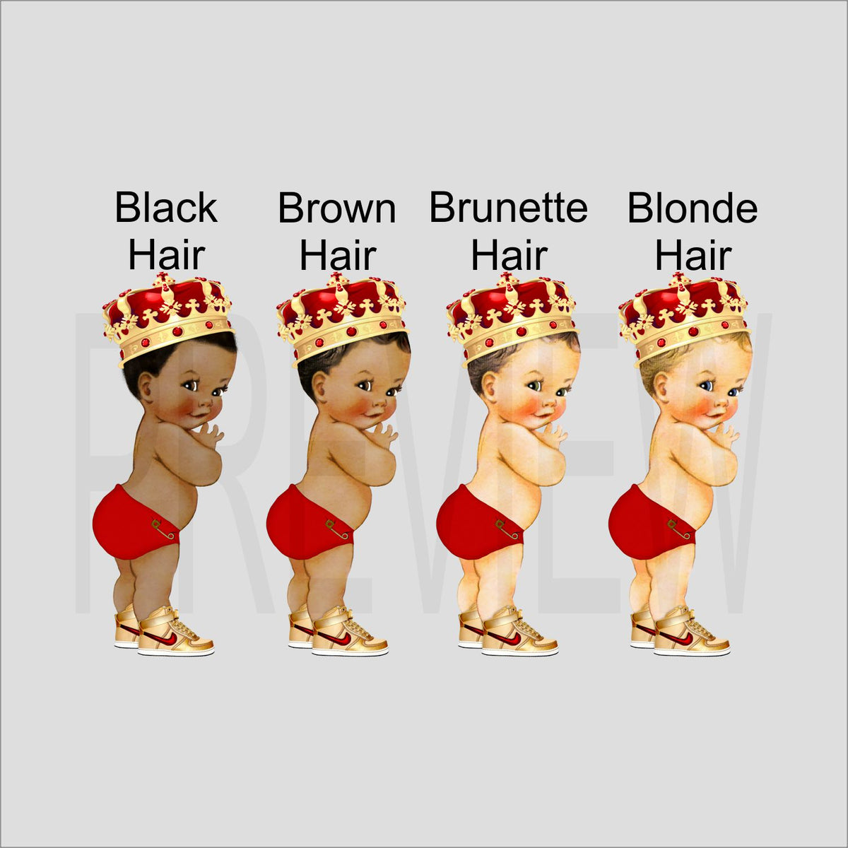 Royal Prince Baby Shower Invite - Red, Gold