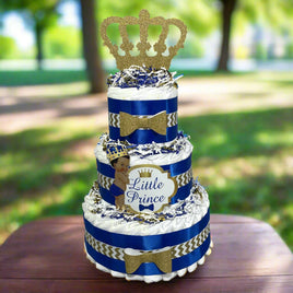 Royal Blue & Gold Little Prince Diaper Cake