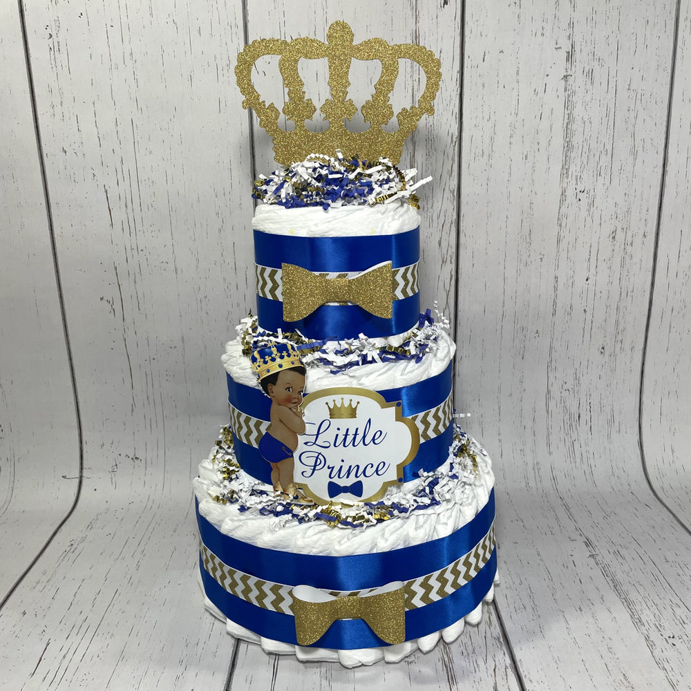 Royal Blue & Gold Little Prince Diaper Cake