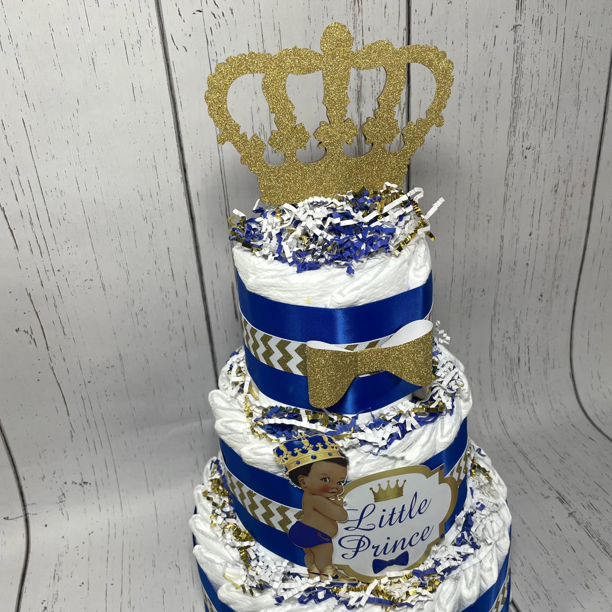 Little Prince Diaper Cake, Blue, Gold