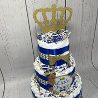 Little Prince Diaper Cake - Blue, Gold
