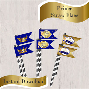 Little Prince Party Decorations, Royal Blue & Gold