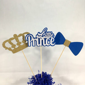 Royal Blue & Gold Little Prince Centerpiece Sticks