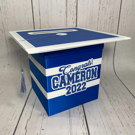 Royal Blue & White Graduation Card box