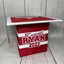 Red & White Graduation Card Box