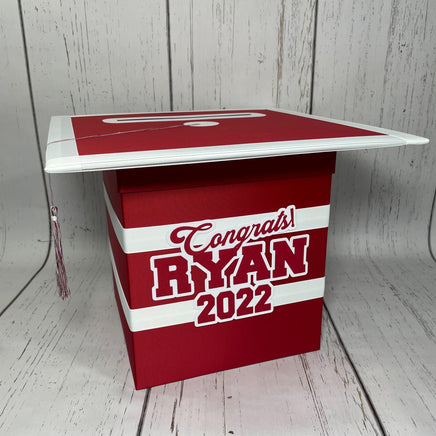 Red & White Graduation Card Box