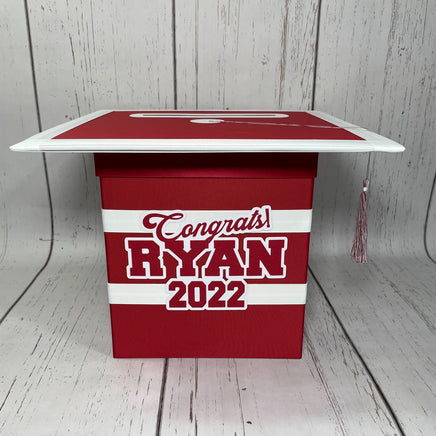 Red & White Graduation Card Box