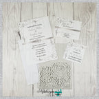 Silver & White Wedding Invitation Set