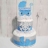 Snowflakes 2-tier Diaper Cake