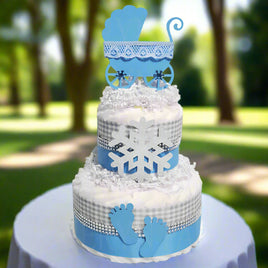 Snowflakes 2-tier Diaper Cake