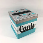 Teal & Gray Little Man Baby Shower Card Box